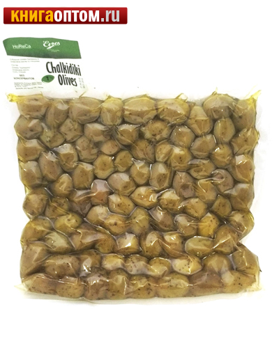 Оливки Халкидики (зеленые) L с косточкой (вакуумная упаковака, 1кг)