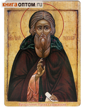 Икона Святой преподобный Сергий Радонежский. Полиграфия, дерево, лак